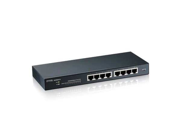 Zyxel GS1900-8, Hallittu, L2, Gigabit Ethernet (10/100/1000), Täysin kaksipuolinen, Telineasennus