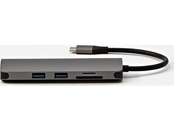 All New Docking Station/Replicator All New, USB 3.1 Type-C, HDMI, RJ45, microSD, USB C (PD), 2x USB3.0, gray