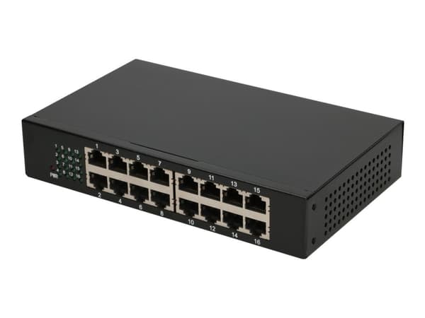 Extralink HEXON - Switch - ikke-styrt - 16 x 10/100 - stasjonær Sort