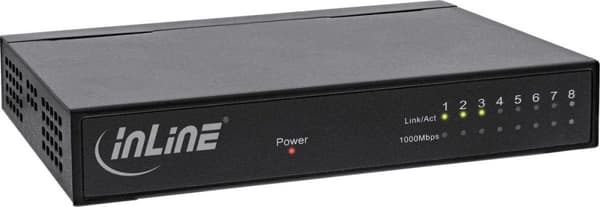 InLine 32308M nätverksswitch Gigabit Ethernet (10/100/1000) Svart