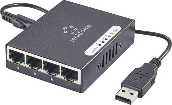Renkforce RF-4270245 Nätverksswitch 4 portar 1 GBit/s USB-strömförsörjning