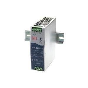 Mean Well SDR-120-serien SDR-120-24 - strømforsyning (DIN-skinnemontering mulig) - AC 115/230 V - 120 Watt - aktiv PFC (SDR-120-24)
