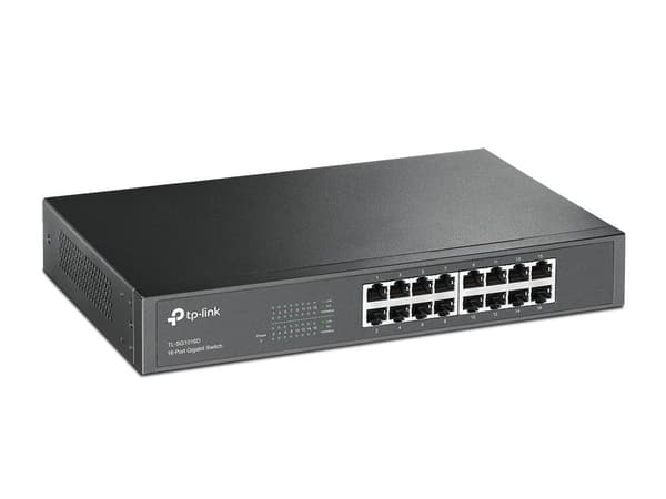 TP-Link TL-SG1016D 16-ports gigabit-switch - switch - uadministreret - 16 x 10/100/1000 - desktop Sort