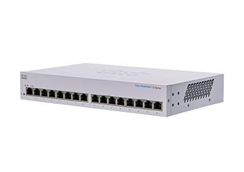 Cisco Business CBS110-16T-D Unmanaged Switch | 16 GE-portar | Begränsat livstidsskydd (CBS110-16T-D) Grå