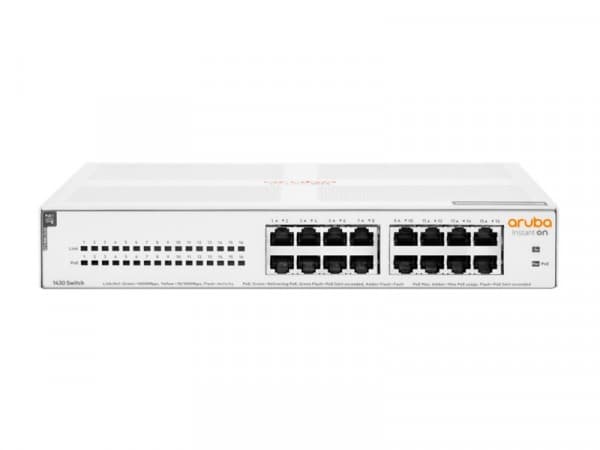 HPE Networking Instant On 1430 16G Class4 PoE 124W Switch - Switch - ohanterad - 16 x 10/100/1000 (PoE Class 4) - skrivbordsmodell, rackmonterbar, vä