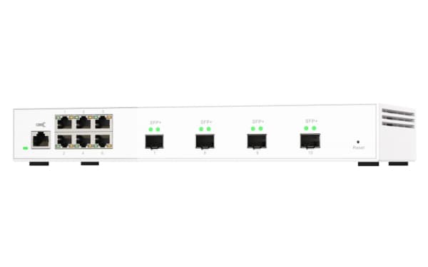 QNAP QSW-M2106-4S - Switch - Styrt - 6 x 2.5GBase-T + 4 x 10Gb Ethernet SFP+ - stasjonær