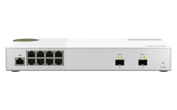 QNAP QSW-M2108-2S - Switch - administreret - 2 x 10 Gigabit SFP+ + 8 x 2,5GBase-T - Desktop Grå
