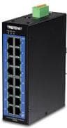 TRENDnet TI-G160I - Switch - hanterad - 16 x 10/100/1000 - DIN-skena monterbar - DC