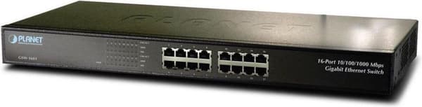 PLANET GSW-1601 Network Switch Unmanaged Gigabit Ethernet (10/100/1000) 1U Blå