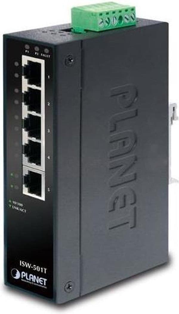 PLANET ISW-501T Network Switch Unmanaged L2 Fast Ethernet (10/100) Blå