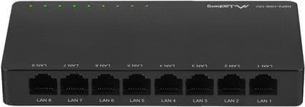 Lanberg DSP2-1008-12V netværksswitch Unmanaged Gigabit Ethernet (10/100/1000) Sort (DSP2-1008-12V)
