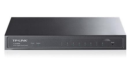 TP-LINK TL-SG2008 verkkokytkin Hallittu Gigabit Ethernet (10/100/1000) Musta musta