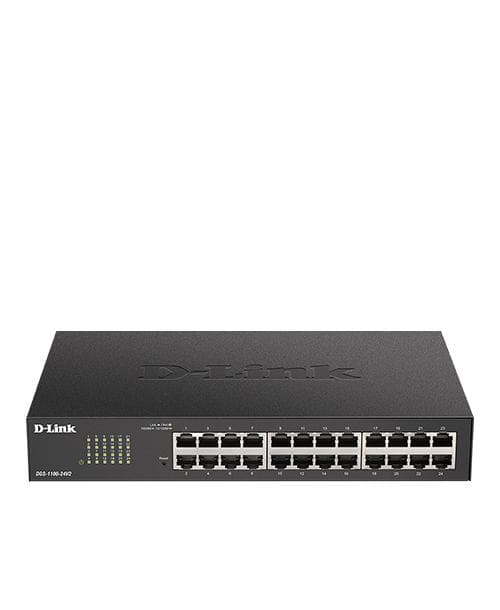 D-Link DGS 1100-24V2 - Kytkin - älykäs - 24 x 10/100/1000 - pöytäkone, telineversio musta