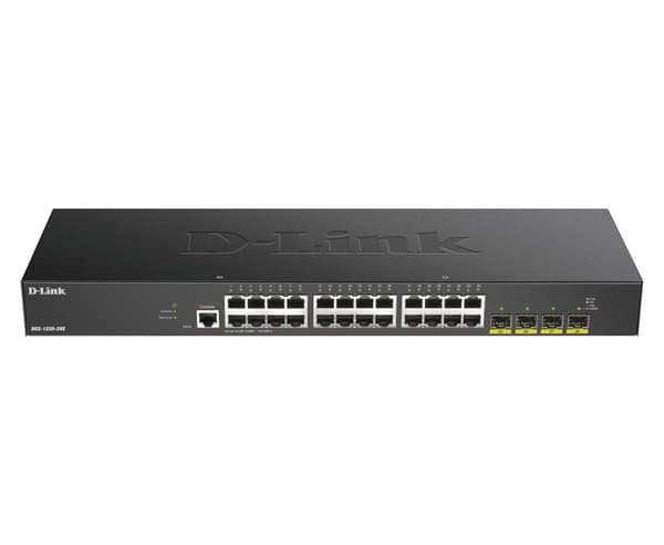 D-Link DGS 1250-28X - Kytkin - L3 Lite - Smart - 24 x 10/100/1000 + 4 x 10 Gigabit SFP+ - telineeseen asennettava musta