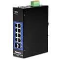 Pikkukuva 1 / 6: TRENDnet TI-G102i - kytkin - hallitsematon - 8 x 10/100/1000 + 2 x Gigabit SFP - DIN-kiskoon asennettava - DC