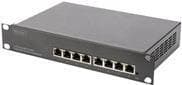 DIGITUS DN-80117 - Switch - L2+ - hanterad - 8 x 10/100/1000 - Desktop, rackmonterbar Svart