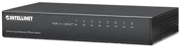 Intellinet Fast Ethernet Office Switch – kytkin – 8x10/100 – pöytäkone (523318) musta