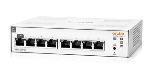 HPE Aruba InstantOn (IOn) Switch 1830-8G, 8 porte, 8x 1G RJ45 porte, strømforsyning via inkluderet ekstern strømforsyning eller alternativt muligt via