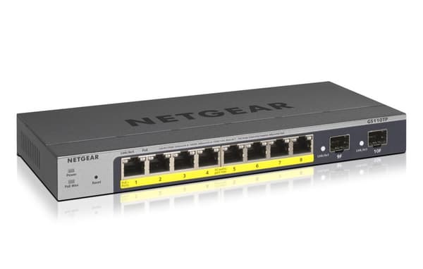 Netgear Pro GS110TPv3 - Nätverksswitch - Managed - PoE+ - 8 portar Grå