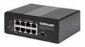 Miniatyrbild 1 av 4: Intellinet IPS-08G-95W 8-portars Gigabit Ethernet PoE+-switch med PoE-genomgång - Switch - ohanterad - 8 x 10/100/1000 (PoE+) - Monterbar på DIN-skena