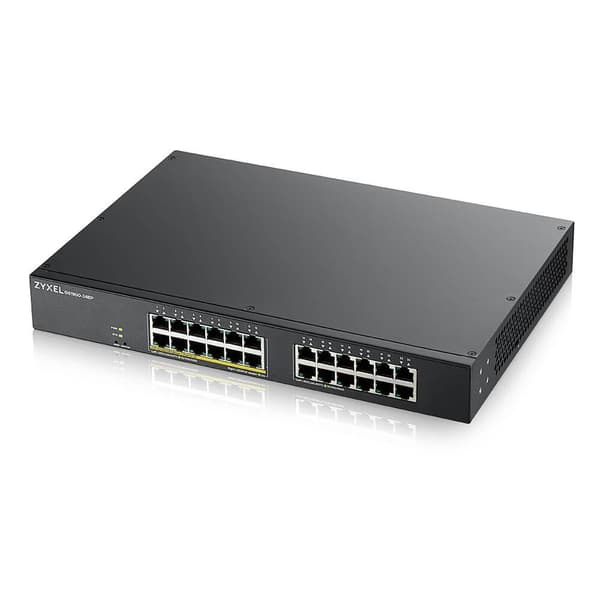 Zyxel GS1900-24EP - Switch - Smart - 24 x 10/100/1000 (12 PoE) - rackmonterbar, vægmonterbar - PoE (130 W) Sort