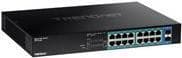 TRENDnet TPE TG182 - Switch - 16 x 10/100/1000 (PoE+) + 2 x SFP - rackmonterbar - PoE+ (240 W) Sort