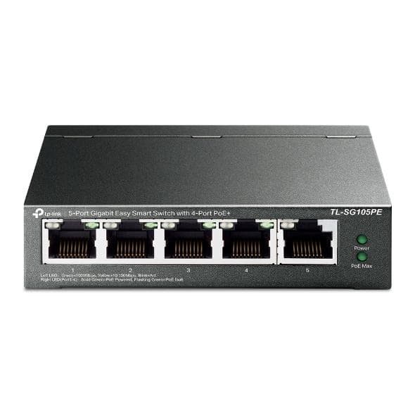 TP-Link TL-SG105PE - Netværksswitch - 5 porte Sort