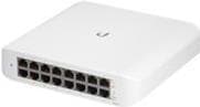 Ubiquiti UniFi Switch (USW-Lite-16-PoE) [16-Port Gigabit Ethernet, 8X PoE+, vægmonteret] Hvid