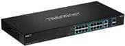 TRENDnet TPE BG182G - Switch - ohanterad - 8 x 10/100/1000 (UPOE / 4PPoE) + 8 x 10/100/1000 (PoE+) + 2 x SFP - rackmonterbar - UPOE / 4PPoE / PoE+ (44 Svart