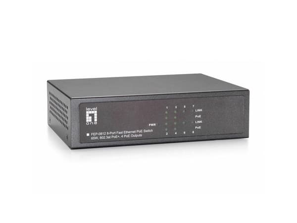 LevelOne FEP-0812 - Switch - ohanterad - 8 x 10/100 - stationär - PoE (0520821) Svart
