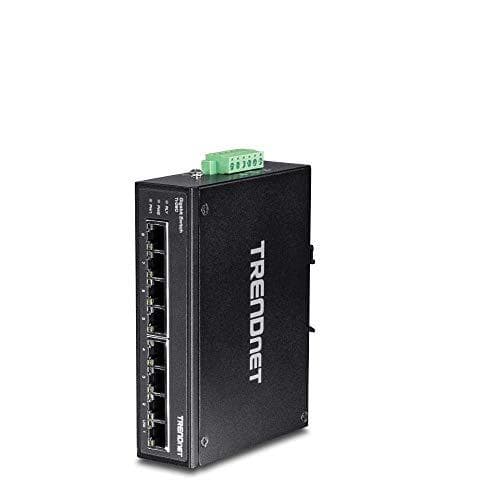 TRENDnet TI-G80 - switch - uadministreret - 8 x 100/1000/10000 - DIN-skinne monteres, vægmonteres - DC (TI-G80) Sort