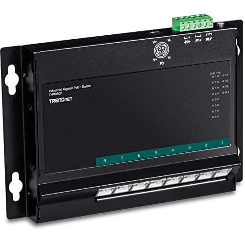 TRENDnet TI-PG80F - Industriell - switch - ohanterad - 8 x 10/100/1000 (PoE+) - DIN-skena monteringsbar, väggmonterbar - PoE+ (200 W)