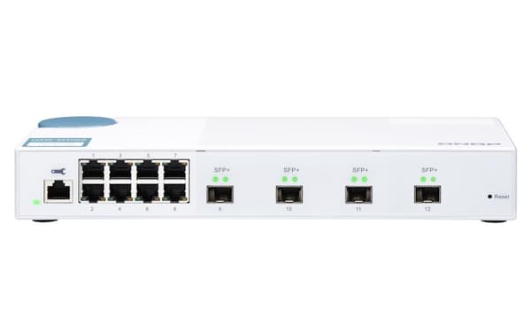 QNAP QSW-M408S - Switch - hanterad - 8 x 10/100/1000 + 4 x 10 Gigabit SFP+ - Desktop Vit