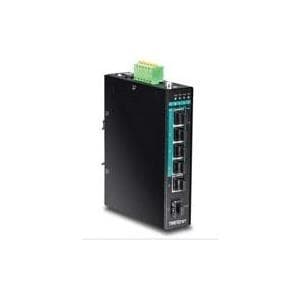 TRENDnet TI-PG541 - Switch - 4 x 10/100/1000 (PoE+) + 1 x 10/100/1000 + 1 x Gigabit SFP - DIN-skena monteringsbar - PoE+ (TI-PG541)