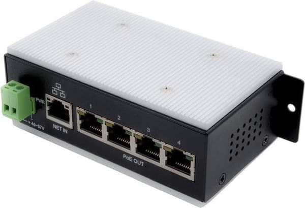 EXSYS GmbH 5 Port Ethernet 1 Giga Switch med 4 PoE-porte (EX-6100POE) Sort, Grå
