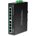 Pikkukuva 1 / 6: TRENDnet TI-PE80 - Teollisuus - Kytkin - 8 x 10/100 (PoE+) - DIN-kiskoon kiinnitettävä, seinäasennus - PoE+ (200 W) - Tasavirta