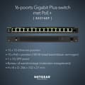 Pikkukuva 1 / 6: NETGEAR Plus GS316EP - Kytkin - hallittu - 15 x 10/100/1000 (PoE+) + 1 x SFP - Pöytäkone, seinälle kiinnitettävä - PoE+ (180 W)