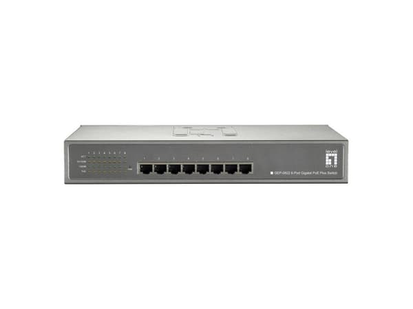 LevelOne GEP-0822 Gigabit Ethernet (10/100/1000) Grå Power over Ethernet (PoE) Grå