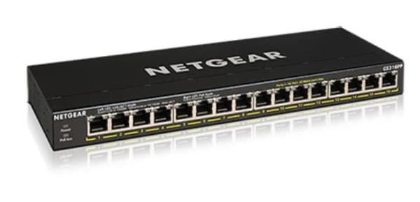 Netgear GS316PP - Nätverksswitch - Ohanterad - 16 portar Svart