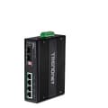 Miniatyrbild 1 av 6: TRENDnet TI-PG62B - switch - ohanterad - 4 x 10/100/1000 (PoE+) + 2 x Gigabit SFP - DIN-skena monteringsbar, väggmonterbar - PoE+ (120W) - DC (TI-PG62