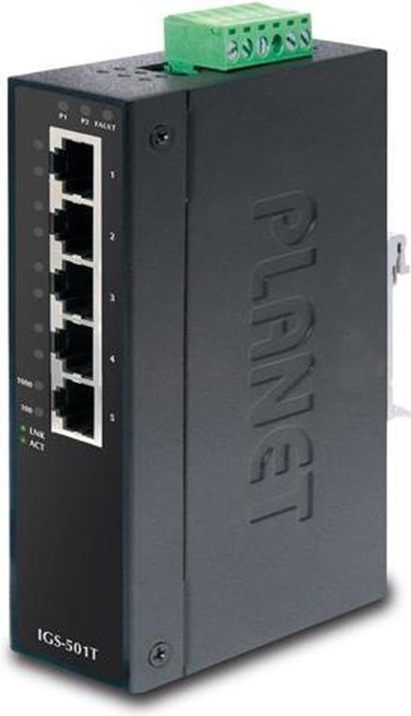 PLANET IGS-501T Network Switch Unmanaged Gigabit Ethernet (10/100/1000) Blå