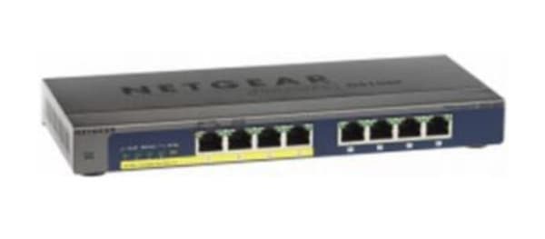 Netgear GS108PP - Netværksswitch - Uadministreret - PoE+ - 8 porte Sort