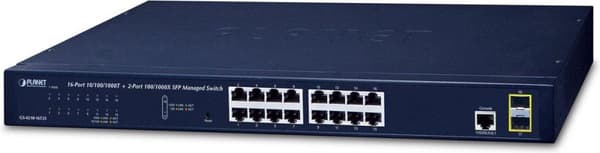 PLANET GS-4210-16T2S Network Switch Managed L2/L4 Gigabit Ethernet (10/100/1000) 1U Blå Blå