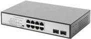 DIGITUS DN-95140 - Switch - ohanterad - 6 x 10/100/1000 (PoE++) + 2 x 10/100/1000 + 2 x Gigabit SFP (Uplink) - Desktop, rackmonterbar, väggmonterbar -