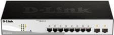 D-Link DGS 1210-10 - Switch - Smart - 8 x 10/100/1000 + 2 x Gigabit SFP - Desktop, rackmonterbar Sort, Grå