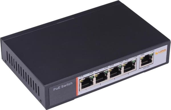 Lupus Electronics 10995 netværksswitch Fast Ethernet (10/100) Black Power over Ethernet (PoE) Sort