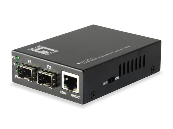 LevelOne GVT-2011 - Media Converter - GigE - 10Base-T, 100Base-TX, 1000Base-T, 1000Base-X - RJ-45 / SFP (mini-GBIC) (GVT-2011)