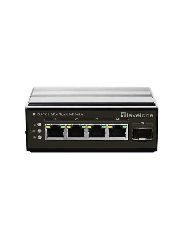 LevelOne IGU-0501 Network Switch Gigabit Ethernet (10/100/1000) Power over Ethernet (PoE) Svart (IGU-0501) Svart