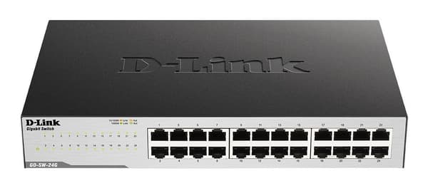 D-Link GO-SW-24G - kytkin - hallitsematon - 24 x 10/100/1000 - pöytäkone (GO-SW-24G/E) musta