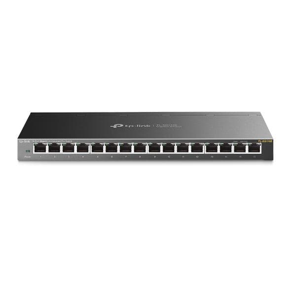 TP-LINK 16-P.GIGABIT EASY SMART SWITCH 16-porttinen Gigabit Easy Smart Switch, 16 Gigabit RJ45-porttia, pöytätietokoneen teräskotelo, MTU/portti/tagip